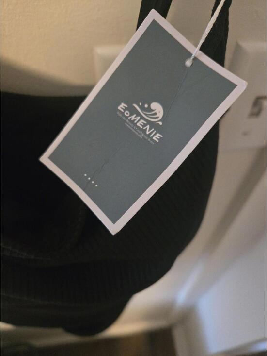 EOMENIE Black Ribbed High-Waisted Bikini Set Two-Piece Swimsuit NWT - Picture 4 of 4